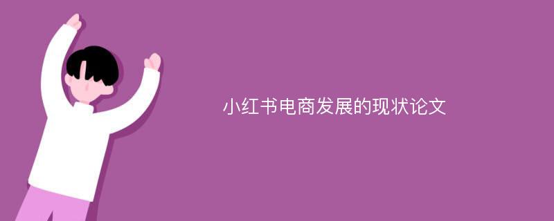 小红书电商发展的现状论文