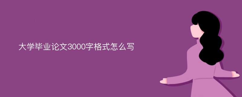 大学毕业论文3000字格式怎么写